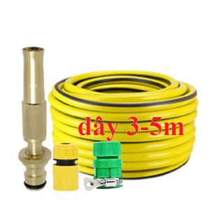 Bộ dây vòi xịt nước rửa xe, tưới cây . tăng áp 3 lần, loại 3m, 5m 206587N cút sập, nối đen, d.vàng