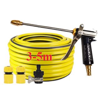 Bộ dây vòi xịt nước rửa xe, tưới cây . tăng áp 3 lần, loại 3m, 5m 206318Gđầu đồng, cút, nối đen, d.vàng