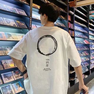Áo thun tay lở Unisex Vòng Tròn Enso [75kg trở xuống]