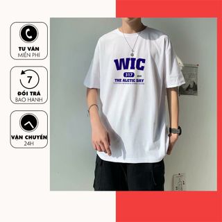 Áo thun tay lở Unisex chữ WIC [75kg trở xuống]