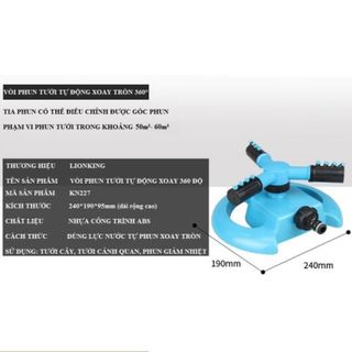 Vòi Phun Nước Tưới Cây, xoay tròn 360 Độ. Tặng kèm 1 khớp nối cấp nước cho béc phun 206799