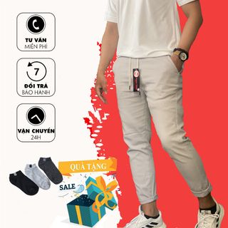 Quần ống côn, kaki mềm mịn cao cấp [xám trắng] giá sỉ