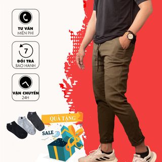 Quần ống côn, kaki mềm mịn cao cấp [xám trắng]