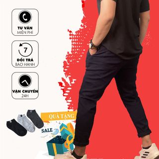 Quần ống côn, kaki mềm mịn cao cấp [xám trắng]