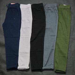 Quần ống côn, kaki mềm mịn cao cấp [xám trắng]