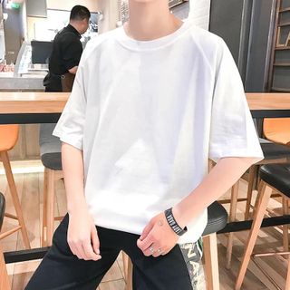 Áo thun tay lở Unisex – co giãn, thoáng mát [ Màu trắng - 75kg trở xuống]