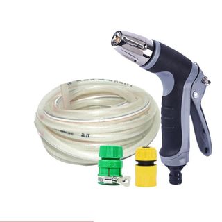 Tưới cây rửa xe Bộ dây và vòi xịt tăng áp lực nước 300% loại 25m cút nhựa,nối nhựa 206817