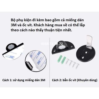 Chặn cửa thông minh, Hít Nam Châm, Chặn Cửa Như Vô Hình Dán Sàn, chống va đập - kèm miếng dán 3M & ốc vít, ảnh thật