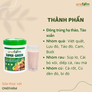 Combo 5 Hộp Sữa Thực Vật Giảm Cân Ăn Kiêng Có Chứa Tảo Xoắn Đông Trùng Hạ Thảo Bột Rau Củ Quả SUPER GREEN ONEFARM