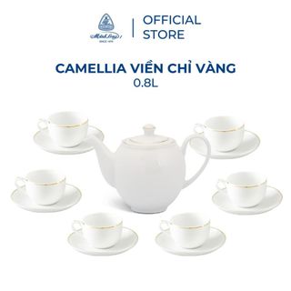 Bộ trà Cao cấp Minh Long 0.8 L - Camellia - Chỉ Vàng giá sỉ