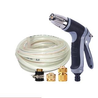 Tưới cây rửa xe Bộ dây và vòi xịt tăng áp lực nước 300% loại 25m cút đồng,nối đồng 206817