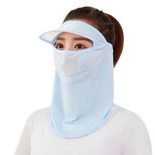 Mũ chống nắng nửa đầu kèm khẩu trang che mặt che cổ - khẩu trang ninja che cổ có vành lưỡi trai (MKT04) giá sỉ