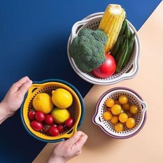 [Đồ Gia Dụng] Bộ Rổ Nhựa Kèm Chậu 6 Món Cao Cấp