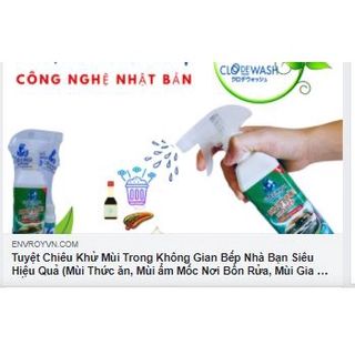 Xịt Khử Mùi Nhà Bếp Công Nghệ Nhật Bản ClodeWash 300ml