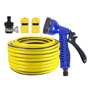 Bộ dây tăng áp 3 lần vòi xịt nước rửa xe, tưới cây loại 5m(cút nhựa nối nhựa đen) 206843 giá sỉ
