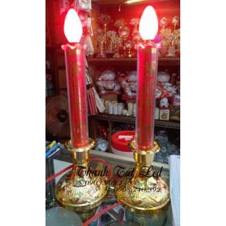 Đèn Cầy Bàn Thờ Điện Đỏ - Trắng