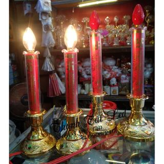Đèn Cầy Bàn Thờ Điện Đỏ - Trắng
