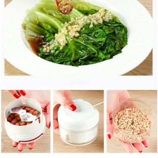 Dụng cụ xay tỏi ớt mini kéo tay tiện dụng