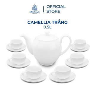 Bộ trà cao cấp Minh Long 0.5 L - Camellia - Trắng giá sỉ