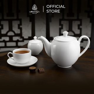 Bộ trà cao cấp Minh Long 0.5 L - Camellia - Trắng