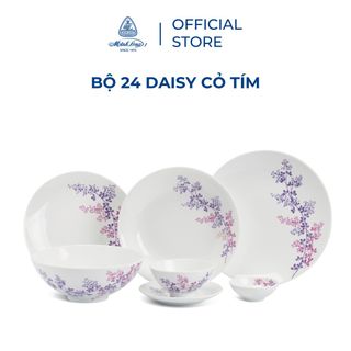 Bộ chén dĩa sứ Minh Long 24 sản phẩm - daisy - cỏ Tím giá sỉ