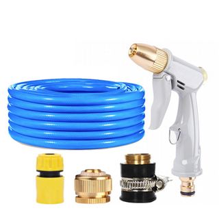 Bộ dây vòi xịt nước tưới cây rửa xe,tăng áp 3 lần, loại 7-10m (cút nhựa nối đồng nhựa) 206846