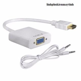 Cáp Chuyển Đổi Hdmi Sang Vga Kèm Dây Audio 3.5 - Bộ Đầu Chuyển Cổng Hdmi Ra Vga Giắc Hdmi To Vga,Dây Máy Chiếu