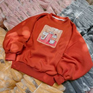 Áo khoác nỉ sweater in kem soda