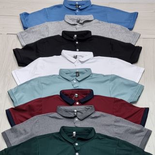 ÁO THUN NAM CỔ TRỤ TAY NGẮN - FORM ÔM , DÁNG CHUẨN - CHẤT VẢI THUN LẠNH COTTON THOÁNG MÁT