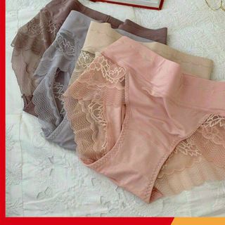 Quần lót thun lạnh phối ren cạp cao