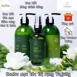 ￼Bộ chăm sóc tóc cao cấp Vijully dầu gội bưởi, dầu xả dừa hoa cúc, xịt bưởi chính hãng