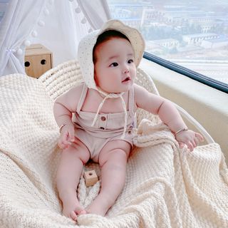 Bộ 2 dây cho bé gái Mykids chất cotton, đồ cho bé từ 8kg đến 16kg.