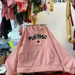 Áo hoodie tay phồng cánh dơi chất thun nỉ 70kg nón 2 lớp