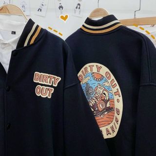 Áo khoác bomber cardigan Dirty out nỉ đẹp