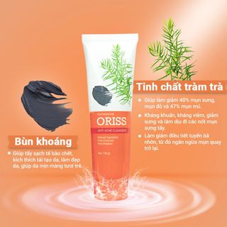 SỮA RỬA MẶT NGỪA MỤN SE KHÍT LỖ CHÂN LÔNG ORISS 100G
