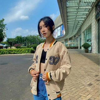 áo khoác nhung thêu 1997 form dưới 70kg