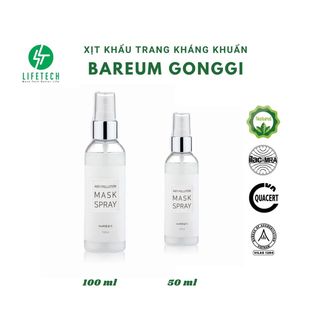 CHAI XỊT KHẨU TRANG KHÁNG KHUẨN DIỆT TRỪ VI KHUẨN HÀN QUỐC BAREUM GONGGI 50ML - ECOAIRVN