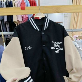 Áo khoác bomber cardigan Logo 199x nỉ đẹp