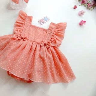 Body váy cánh tiên bi cam dễ thương