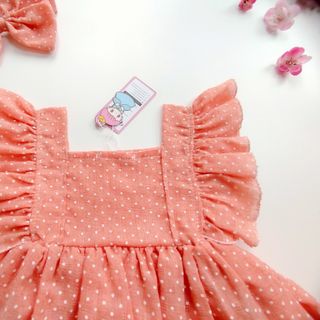 Body váy cánh tiên bi cam dễ thương