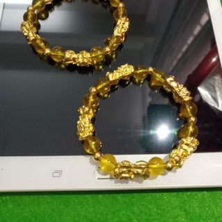 Chuỗi tỳ hưu 5 con màu vàng