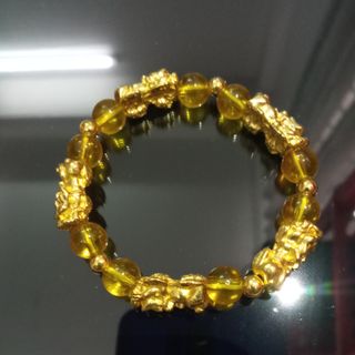 Chuỗi tỳ hưu 5 con màu vàng