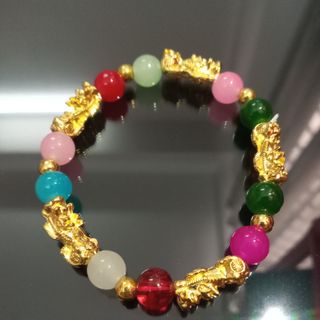 Vòng chuỗi đeo tay tỳ hưu mix 5 con