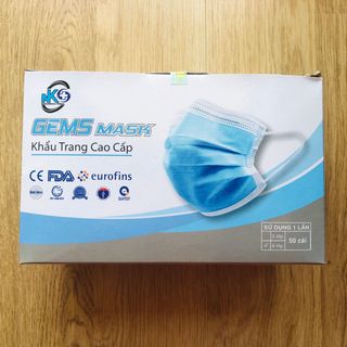 Khẩu Trang Y Tế Kháng Khuẩn Cao Cấp Gems Mask (4 Lớp, Hộp 50 Cái) Có Lọc BFE 99% Ngọc Khánh giá sỉ