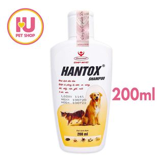 Sữa Tắm Hantox Trị Ve Rận Bọ Chét Cho Chó Mèo 200ml Vàng [IUpetshop]
