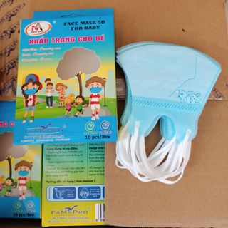 Khẩu trang 5D Kids Famapro hộp 10 cái