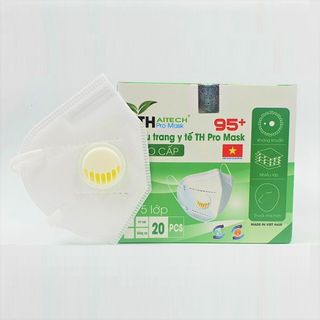 THÙNG] KHẨU TRANG Y TẾ N95 TH PRO MASK 5 LỚP CÓ VAN - 50 HỘP/THÙNG