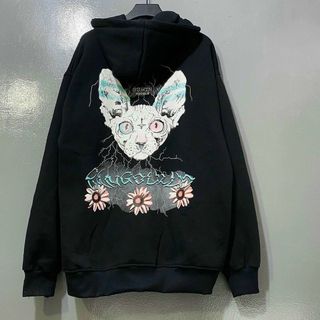 Áo Khoác Nỉ Khóa Kéo Mèo 3 Hoa