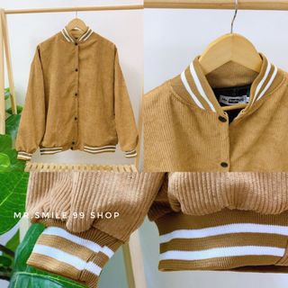Áo khoác Nam Bomber nhung tăm Nam Nữ Unisex Form Rộng Oversize Cao cấp Phong Cách Hàn quốc Street Style Mr.Smile 99