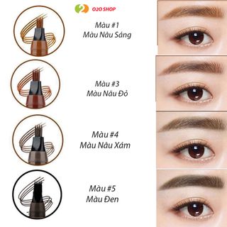 Chì Kẻ Chân Lông Mày Đầu 4 Vạch Dạng Vẩy Sợi Nước 4D suake